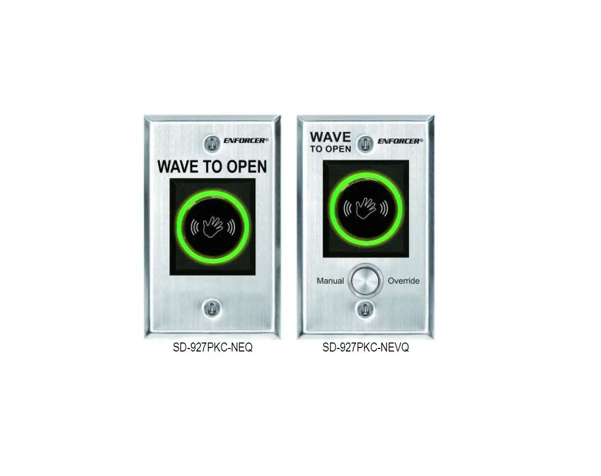 Enforcer Sd-927pkc-neq Wave To Open Sensor With Manual Override Button Instruction Manual