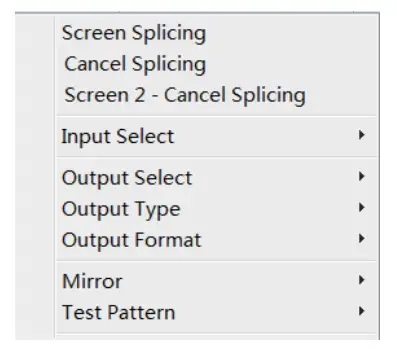 Video Wall Context Menu