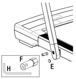 SPORTSTECH sTread Fold 2 in 1 Folding Treadmill - ADJUSTING THE PLAY OF THE SUPPORT TUBES