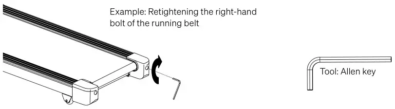 SPORTSTECH sTread Fold 2 in 1 Folding Treadmill - Adjusting the running belt centrally