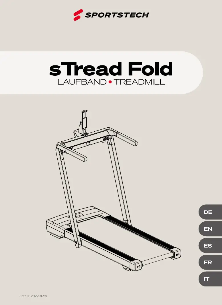 SPORTSTECH sTread Fold 2 in 1 Folding Treadmill Electric Walking Running Machine User Manual