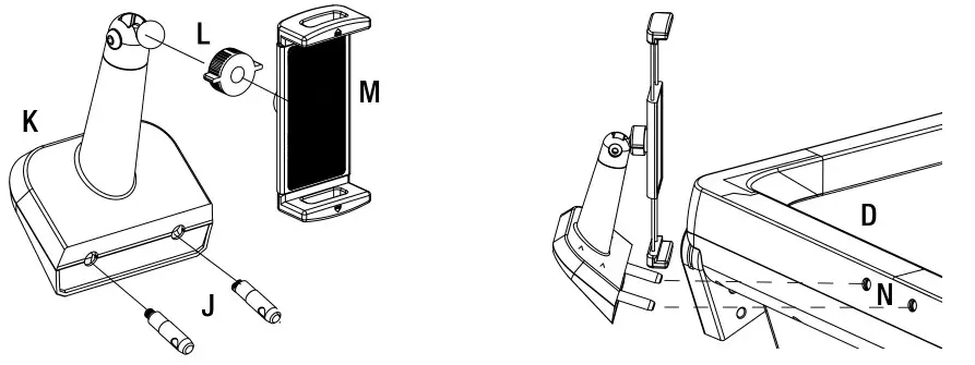 SPORTSTECH sTread Fold 2 in 1 Folding Treadmill - MOUNTING or INSTALLING MOBILE DEVICE HOLDER