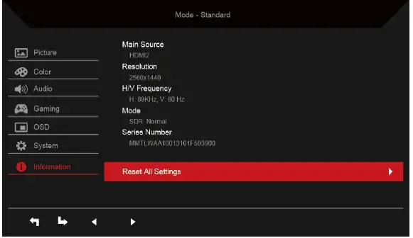 acer XZ273U LCD Monitor 24