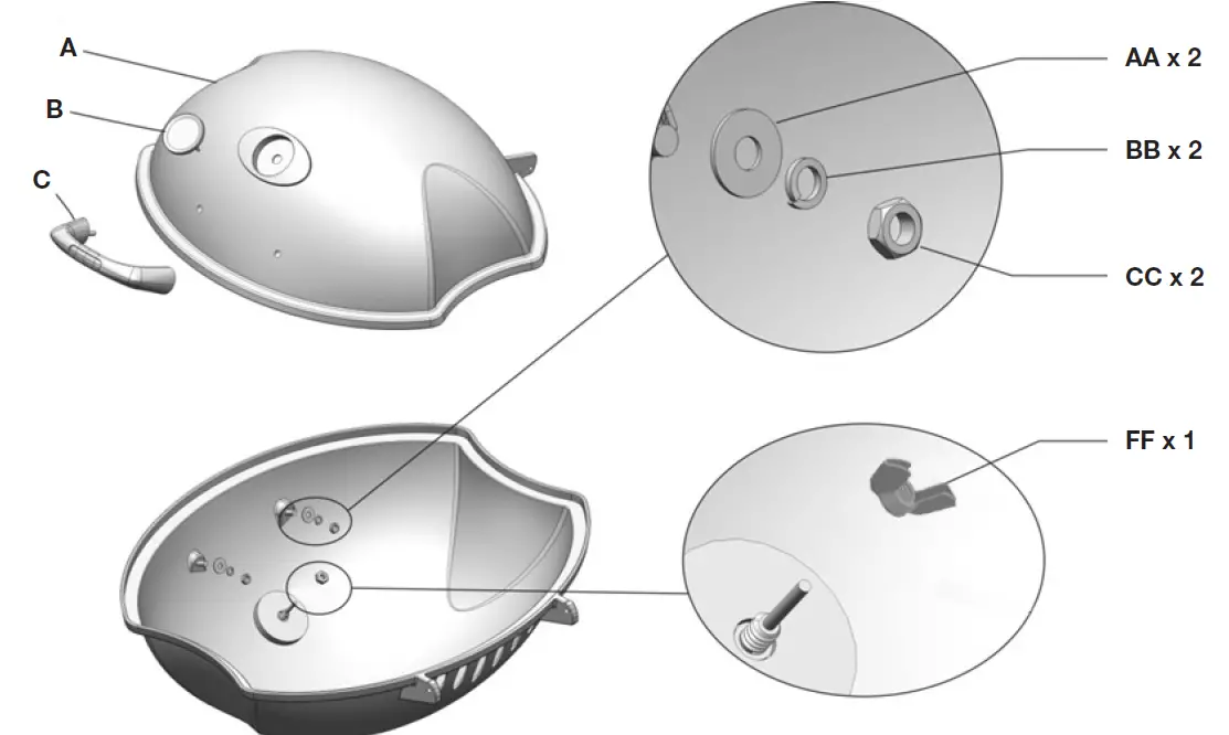 Gasmate BQ1060 ODYSSEY One Burner Portable BBQ 4