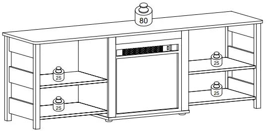Furinno 21346 70 Inch TV Stand with Fireplace - fig 12