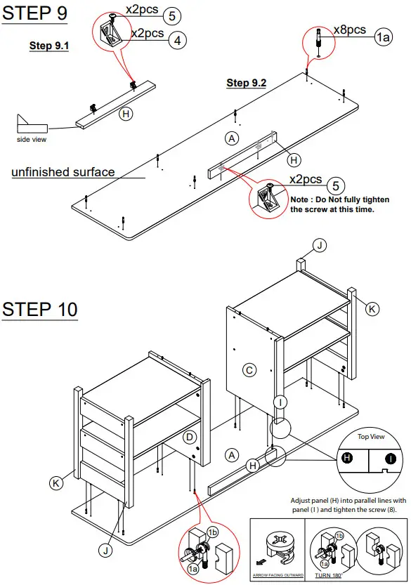 Furinno 21346 70 Inch TV Stand with Fireplace - fig 8
