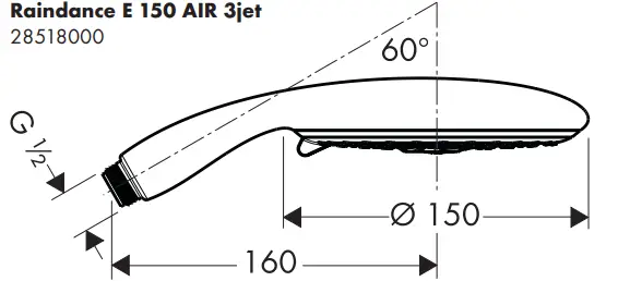 hansgrohe-28514000-Raindance-E-100-IR-3jet-Rain-Shower-Head-fig-3
