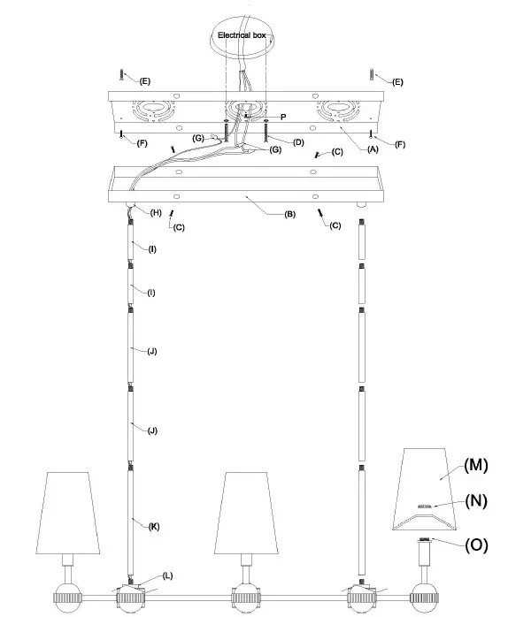 ETHAN-ALLEN-093062-Cambridge-Linear-Chandelier-Horizontal-Chandelier-fig-1