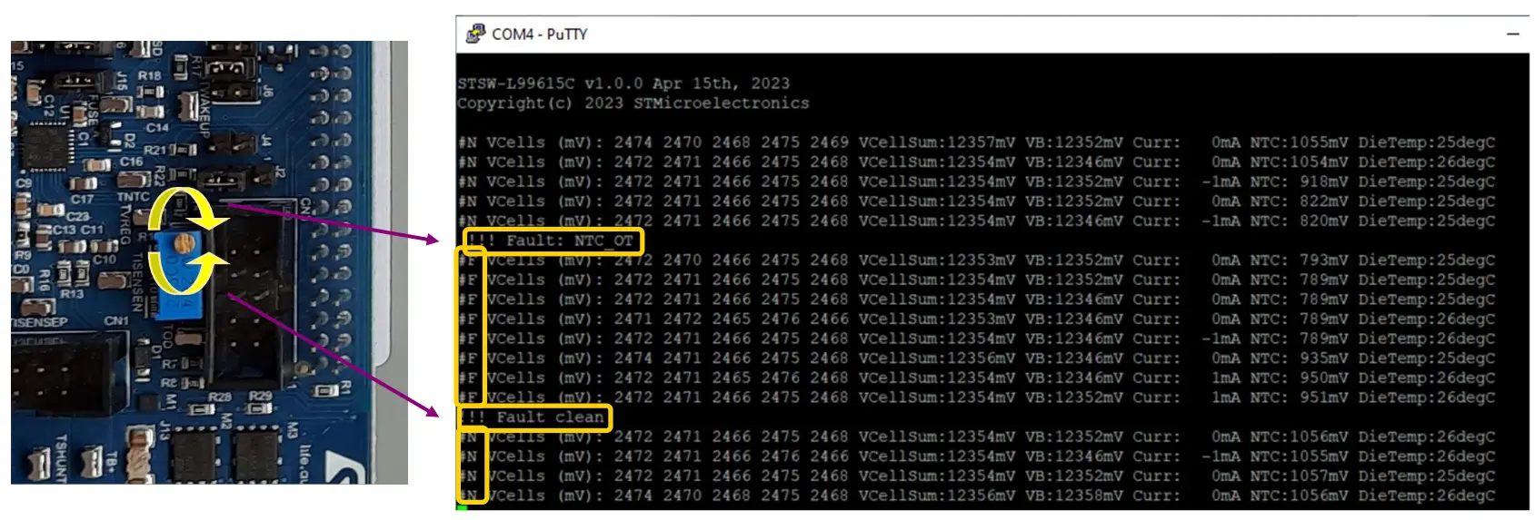 Application Demo 1: Output messages in Fault acquisition