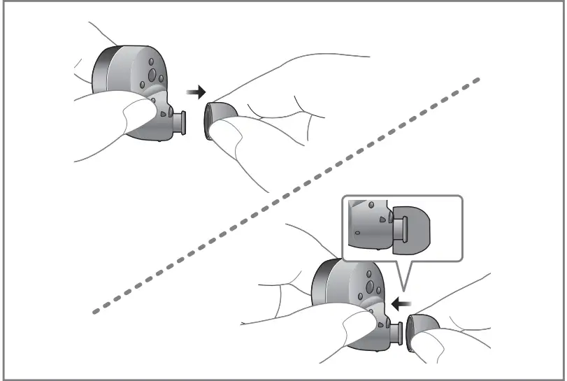 Technics EAH-AZ80 Digital Wireless Stereo Earphones - Changing earpieces