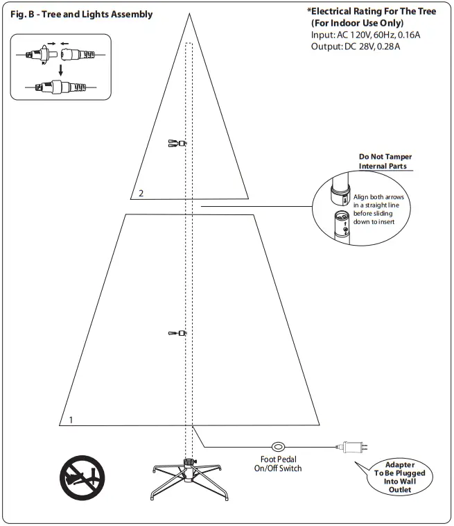 WILLIAMS SONOMA TG40P4798L01 Deluxe Noble Fir-4 LED Clear - Assembly 1