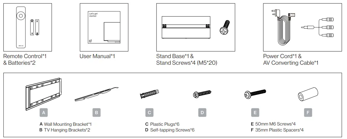ONEPLUS SC12T 43G22U Smart LED Display - Accessories