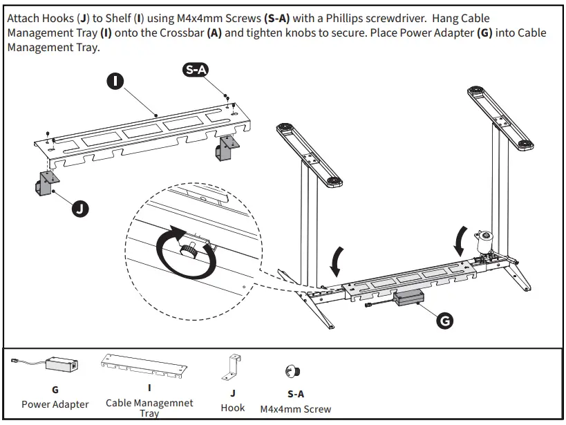 V I V O DESK-V102E Black Electric Stand Up Desk Frame Workstation - Adapter