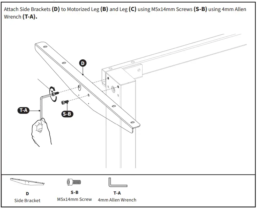 V I V O DESK-V102E Black Electric Stand Up Desk Frame Workstation - Brackets