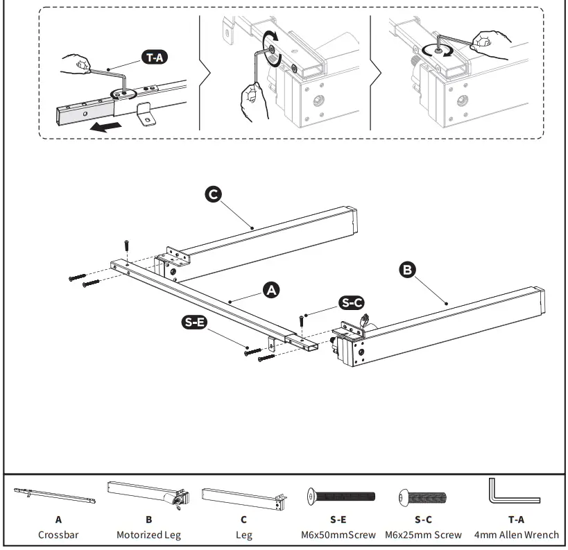 V I V O DESK-V102E Black Electric Stand Up Desk Frame Workstation - Crossbar