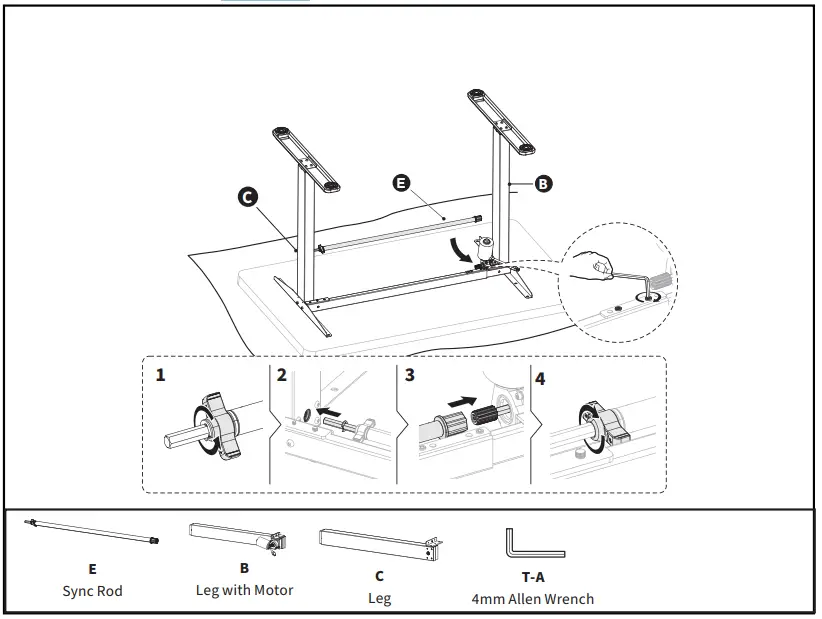 V I V O DESK-V102E Black Electric Stand Up Desk Frame Workstation - Sync Rod
