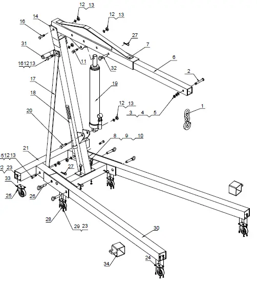 HARBOR-FREIGHT-58755-2-Ton-Capacity-Foldable-Shop-Crane-13