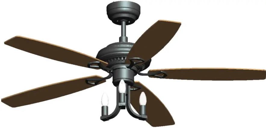 CARRO ADC525DL3 Candelabra 52 Inch Black Indoor Ceiling Fan with Remote