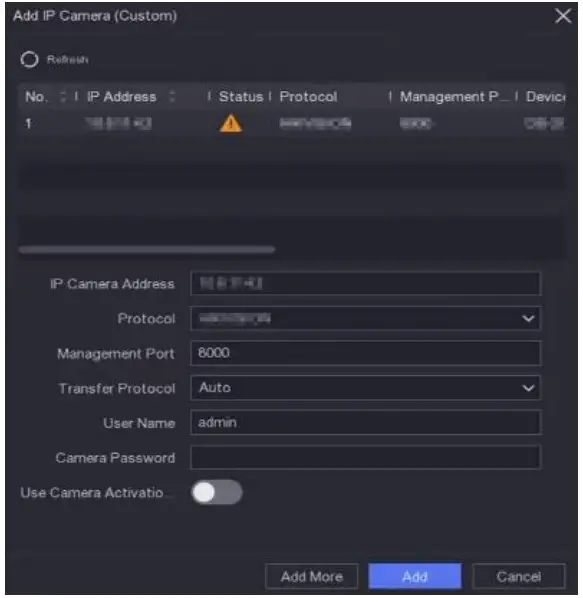 Camera Activation Password