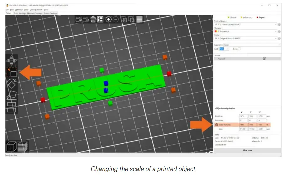 PRUSA SL1S 3d Printing Handbook - scale