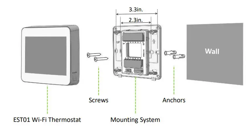 ecoer EST01 Wi-Fi Programmable Thermostat User Guide - The EST01 Wi-Fi thermostat