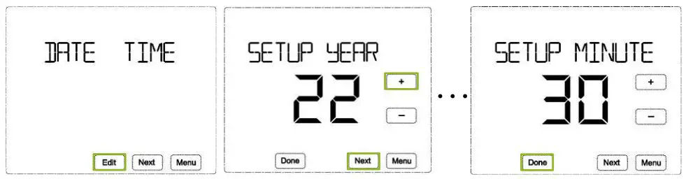 ecoer EST01 Wi-Fi Programmable Thermostat User Guide - Time Setting