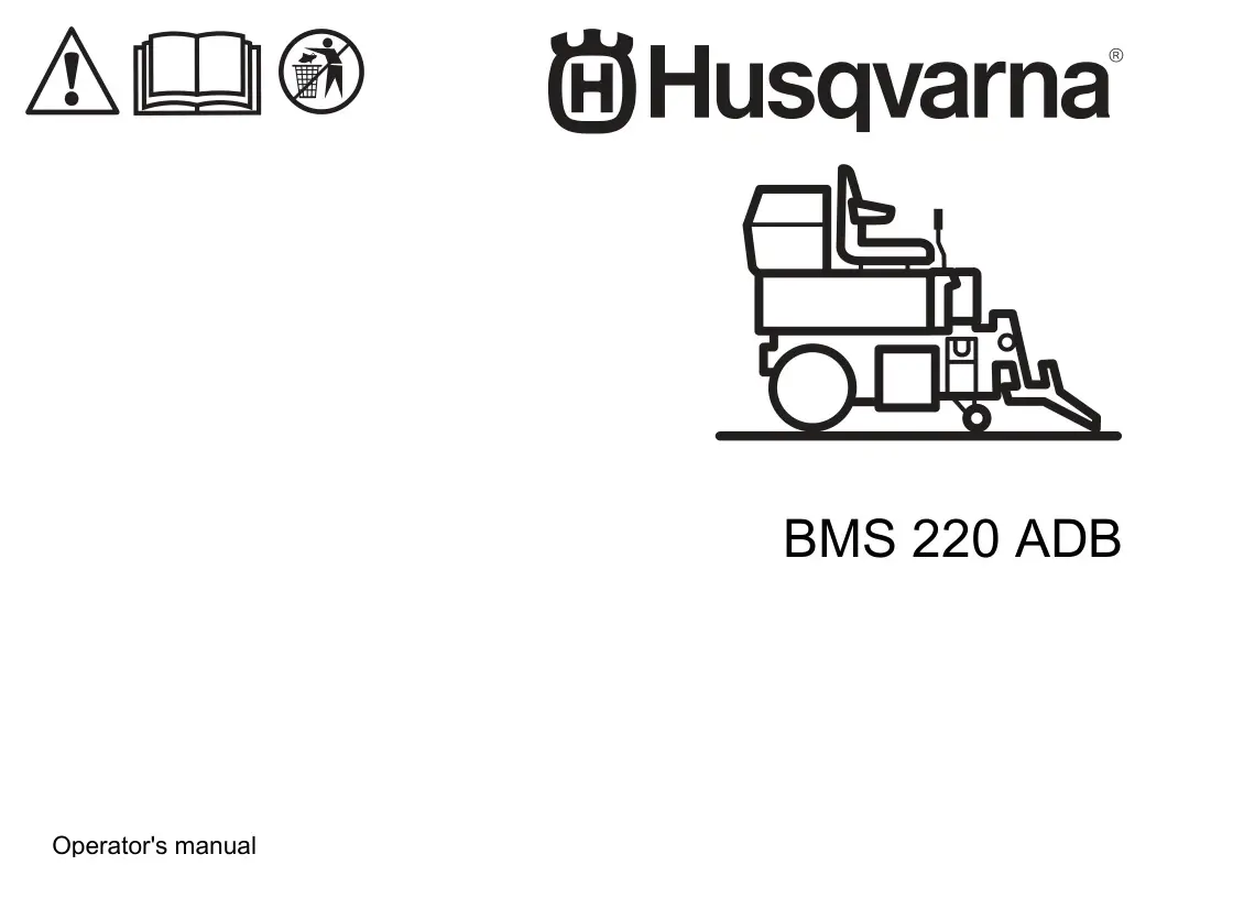 Husqvarna BMS 220 ADB Battery Powered Riding Floor Scraper Instruction Manual