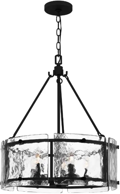 QUOIZEL FTS2821EK and FTS2821MM Fortress 5-Light Earth Black Pendant Ceiling Light-product