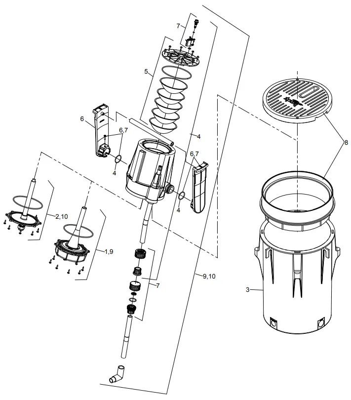 Jandy JLFBR and JLLED4C Series Laminar Jet - Exploded View