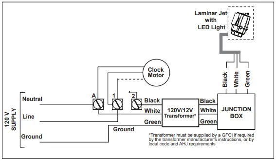 Jandy JLFBR and JLLED4C Series Laminar Jet - Time Clock