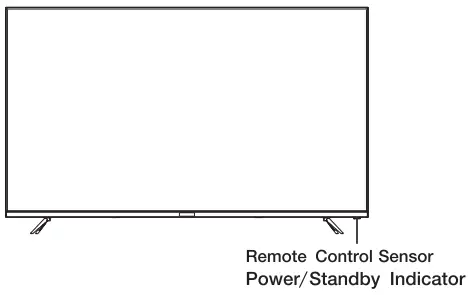 Continental CE TV65UQW1F2US 65 Inch UHD 4K Frameless Smart TV - Remote Sensor