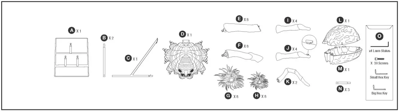 HOME ACCENTS HOLIDAY 22SV22944 7 ft Colossal Graveyard Spider - fig 1