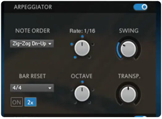 SONUSCORE Origins Vol5 Ukulele and Muted Piano - Arpeggiator Controls