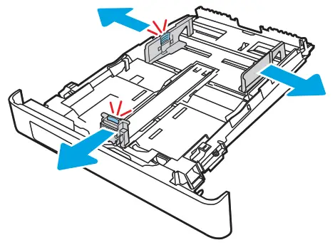 HP Color LaserJet Managed E45028 - Adjust the paper