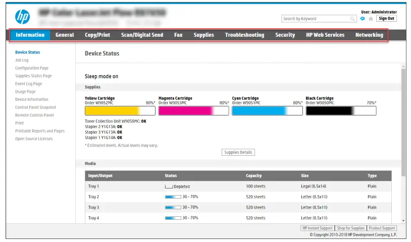 HP Color LaserJet Managed E45028 -Digital Send