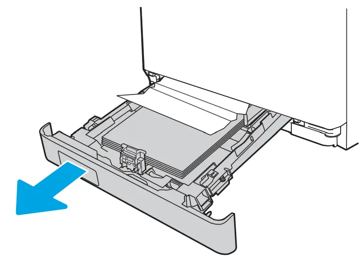 HP Color LaserJet Managed E45028 - Paper jam locations8