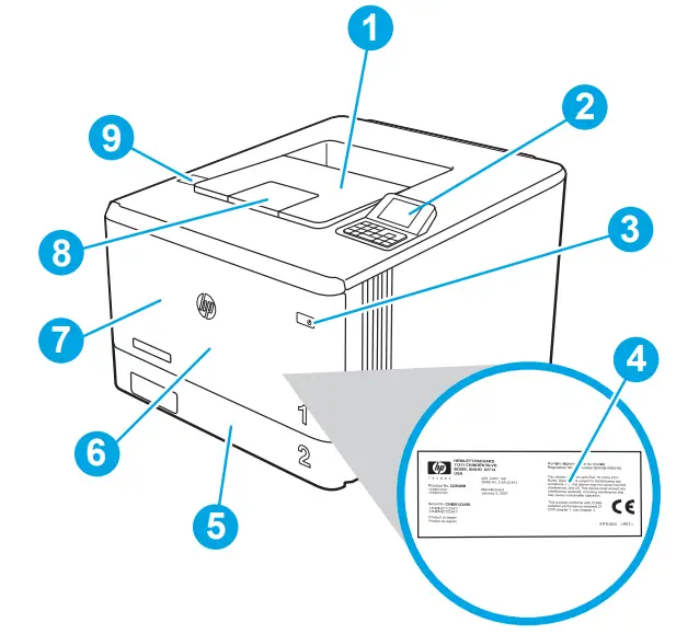HP Color LaserJet Managed E45028 - Printer front view