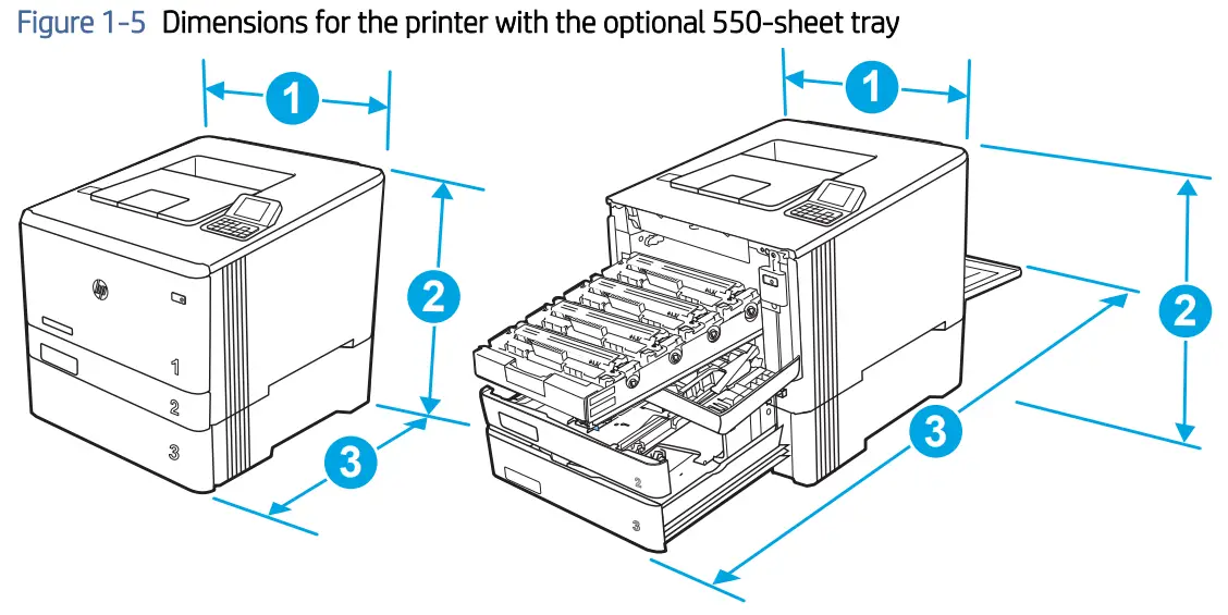 HP Color LaserJet Managed E45028 - Printer front view4
