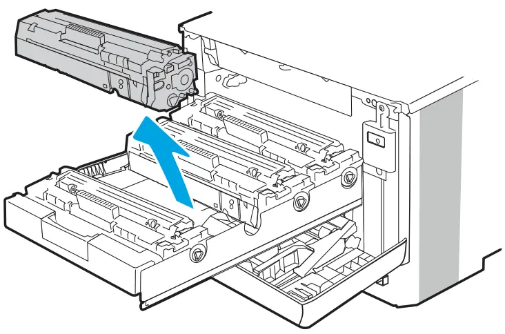 HP Color LaserJet Managed E45028 - cartridge straight up