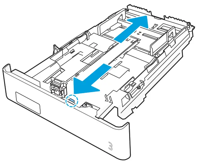 HP Color LaserJet Managed E45028 - extend the tray front
