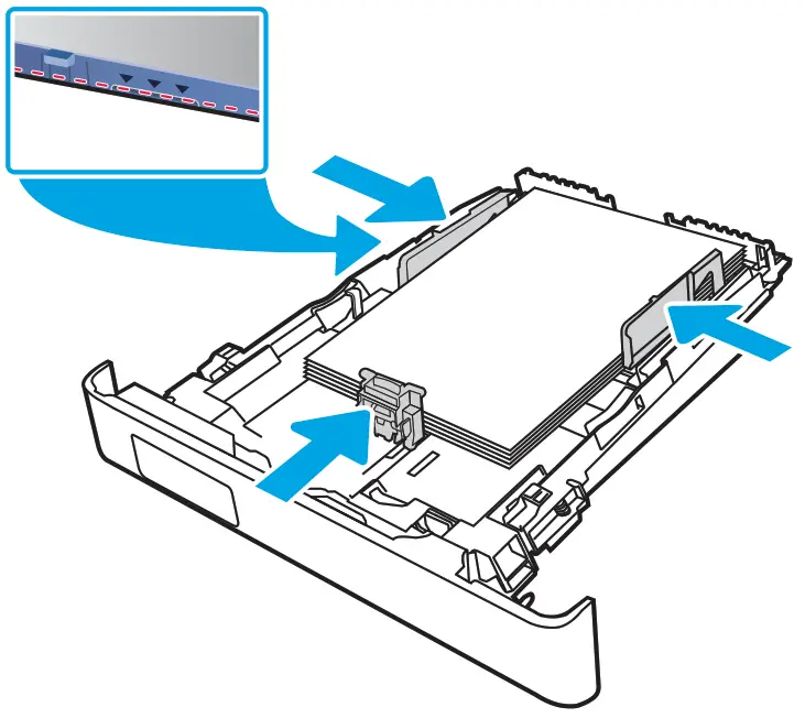 HP Color LaserJet Managed E45028 - paper stack