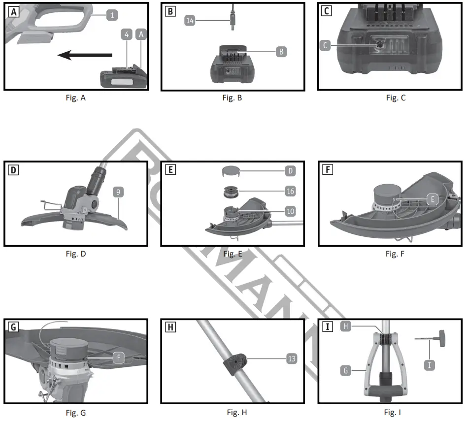 BORMANN BCD4010 Battery Brush Cutter - Discription