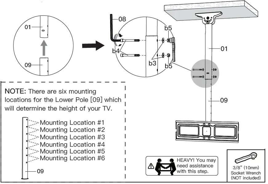 ERGOAV-ERMCM1-01B-Ceiling-TV-Mount -30