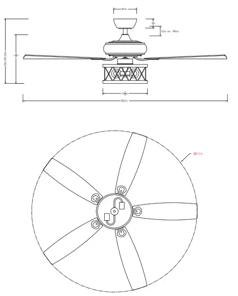 Parrot Uncle F6340110V Indoor Matte Black Ceiling Fan with Remote Control - Figure11