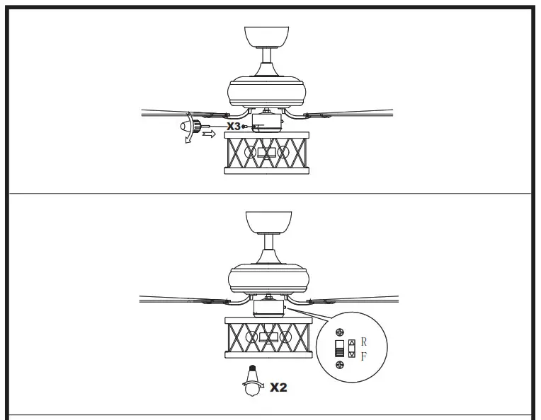 Parrot Uncle F6340110V Indoor Matte Black Ceiling Fan with Remote Control - Figure5