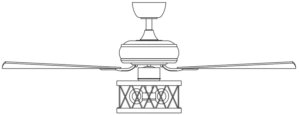 Parrot Uncle F6340110V Indoor Matte Black Ceiling Fan with Remote Control