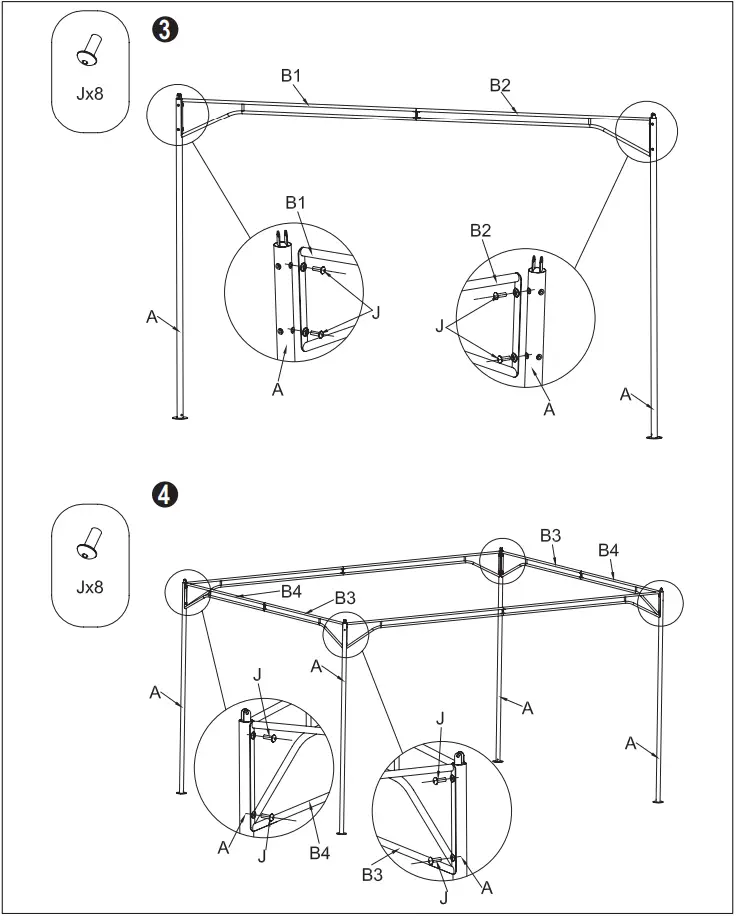LAUSAINT HOME GFS20202A Gray Gazebo Portable Pergola Outdoor Canopy Shelter-fig4