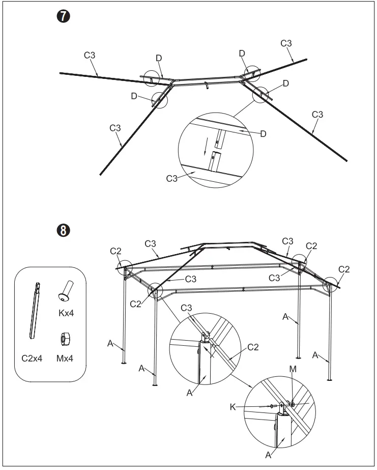 LAUSAINT HOME GFS20202A Gray Gazebo Portable Pergola Outdoor Canopy Shelter-fig6
