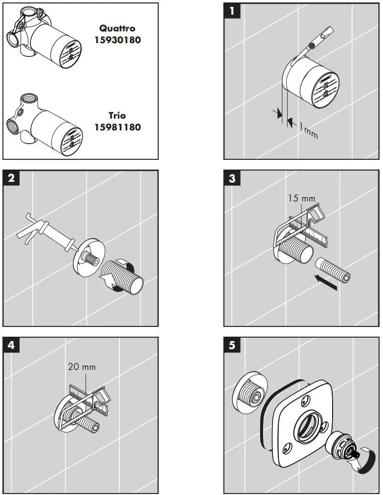 hansgrohe PURAVIDA Trio Quattro Valves Instruction Manual - How to use