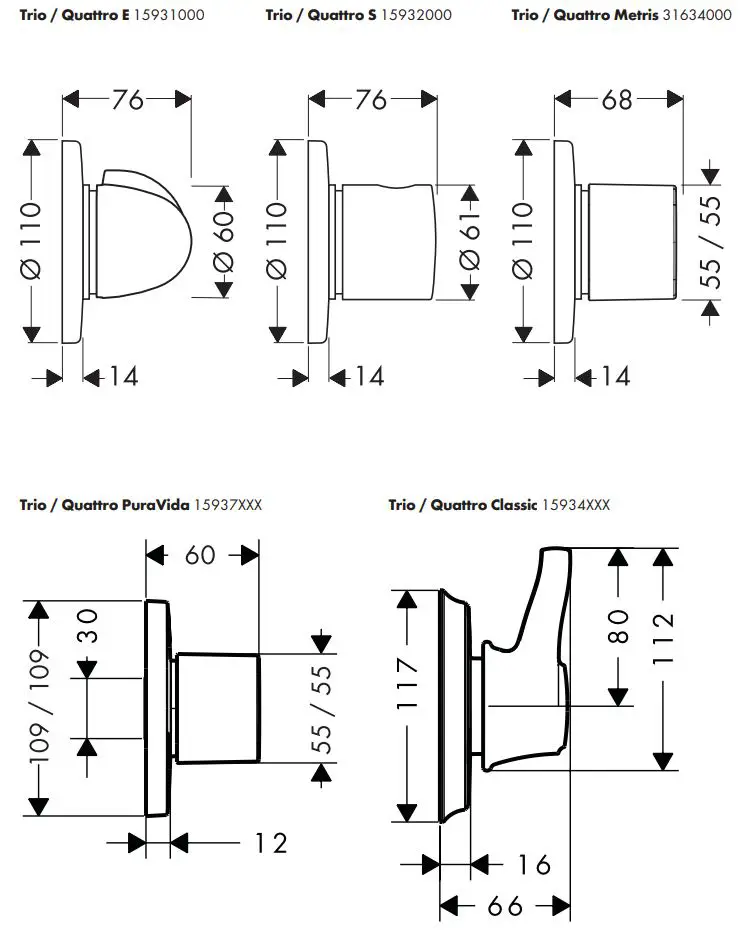 hansgrohe PURAVIDA Trio Quattro Valves Instruction Manual - How to use